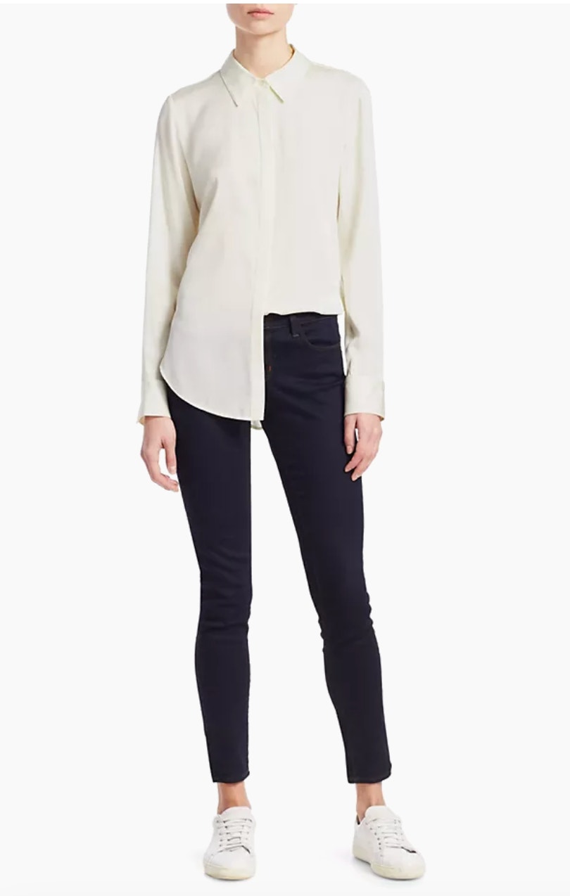 Theory Sunaya Silk Top Xs Nwt